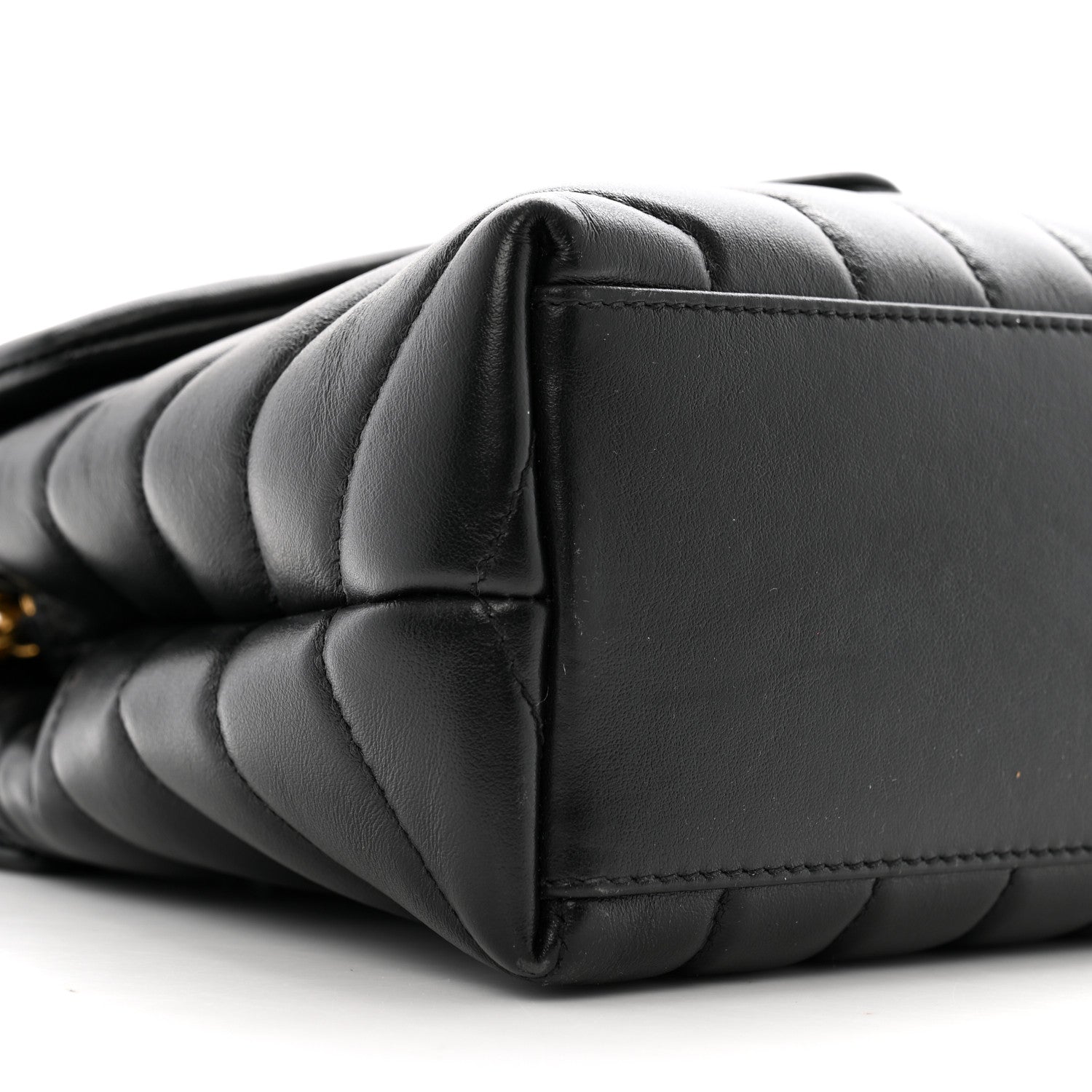 Saint Laurent Calfskin Y Quilted Monogram Small Loulou Chain Satchel Black 10 of 13