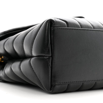 Saint Laurent Calfskin Y Quilted Monogram Small Loulou Chain Satchel Black 10 of 13