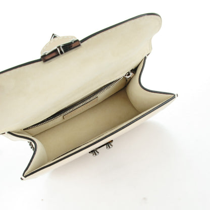 Valentino Garavani Craquele Calfskin Small Glam Lock Rockstud Flap Light Ivory 5 of 6