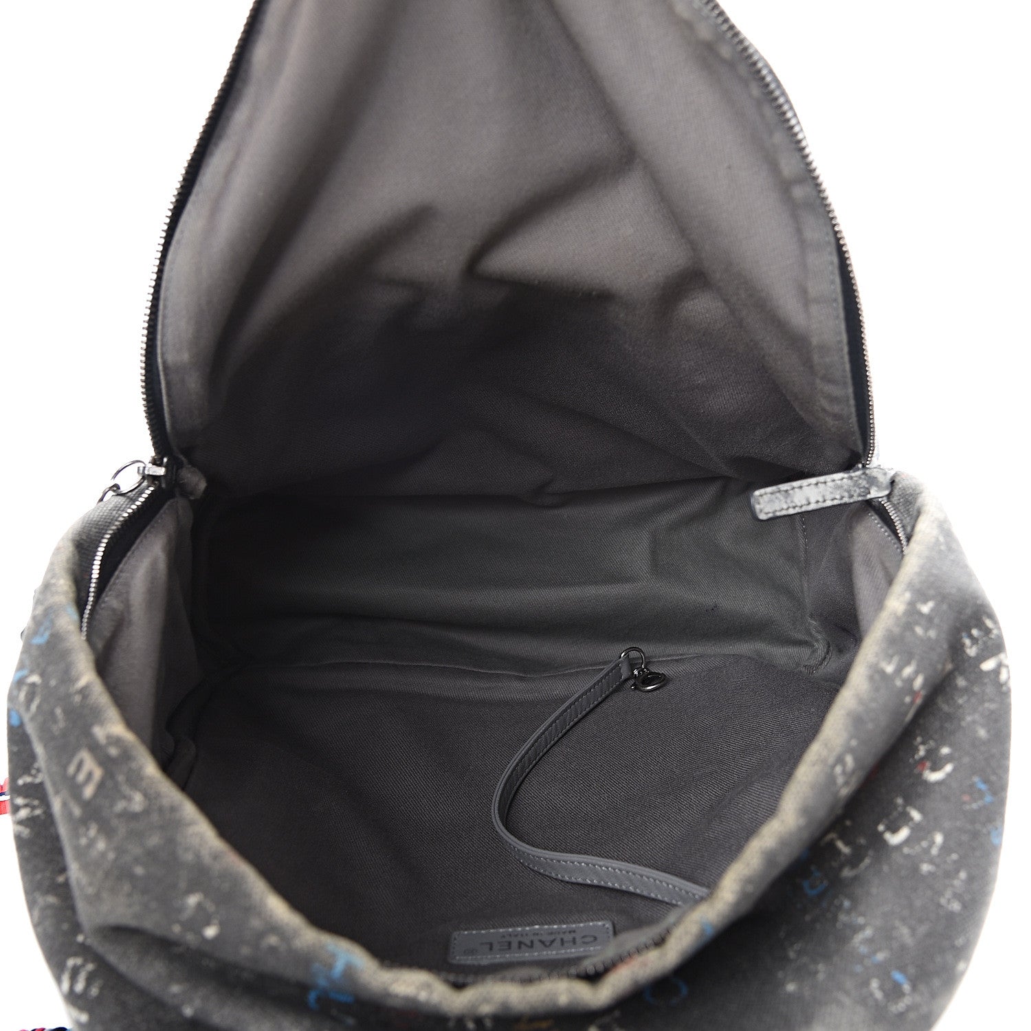 Chanel Graffiti Printed Canvas Medium Backpack Black 4 of 9