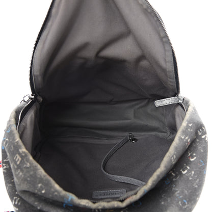 Chanel Graffiti Printed Canvas Medium Backpack Black 4 of 9