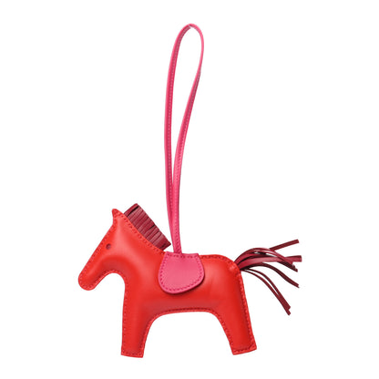 Hermes Milo Lambskin Grigri Rodeo Horse Bag Charm MM Rouge Indien Rubis Rose Mexico 1 of 4