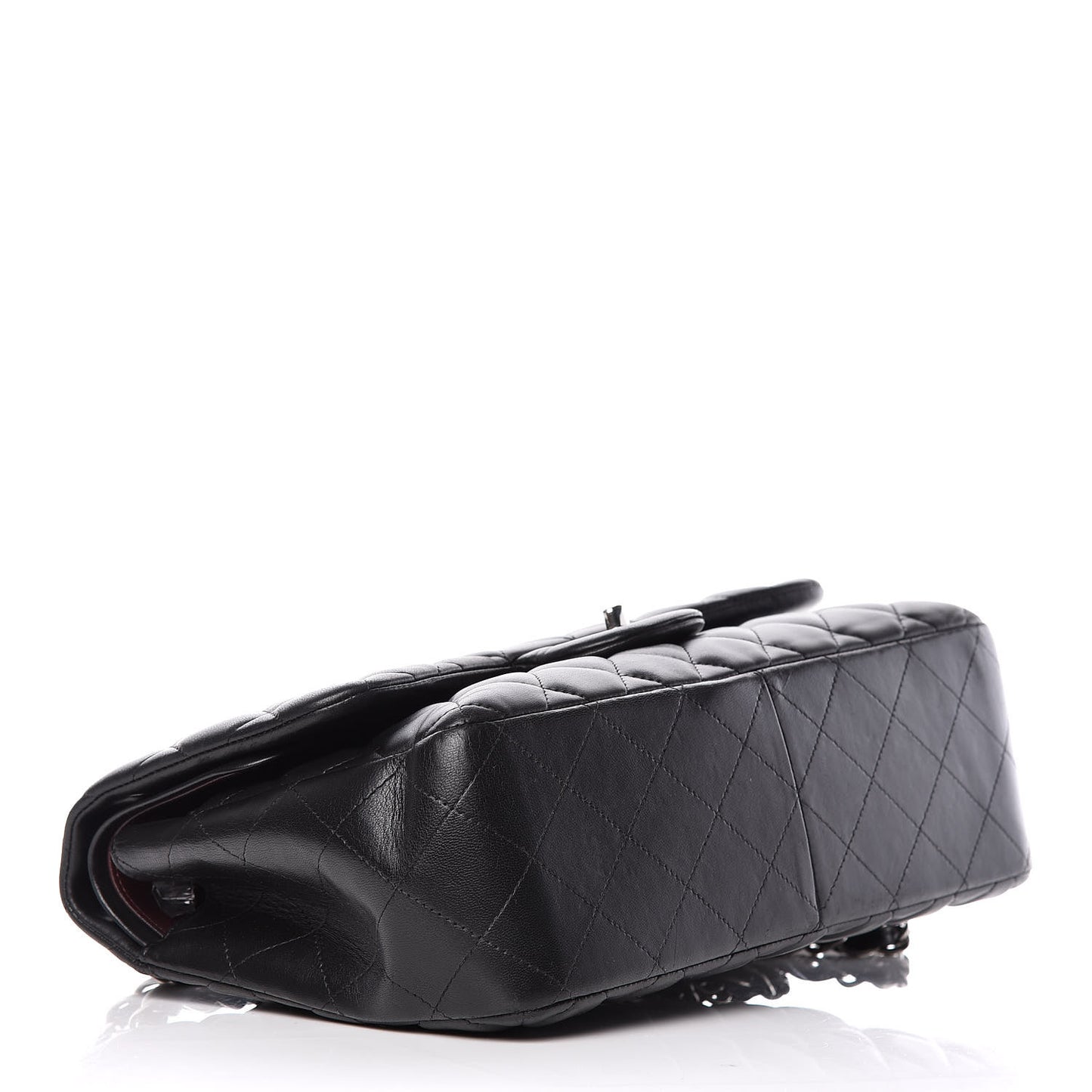 Lambskin Quilted Jumbo Double Flap Black