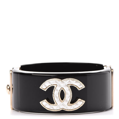 Chanel Resin Quilted CC Cuff Black 1 of 6