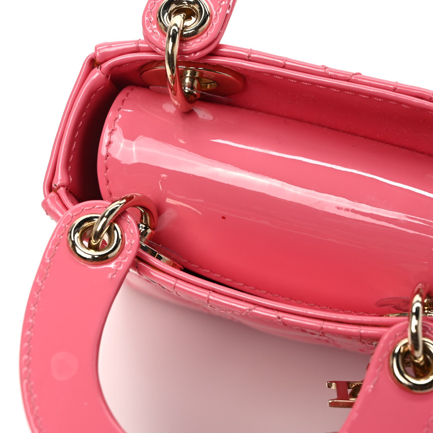 Christian Dior Patent Cannage Micro Lady Dior Peony Pink 10 of 10