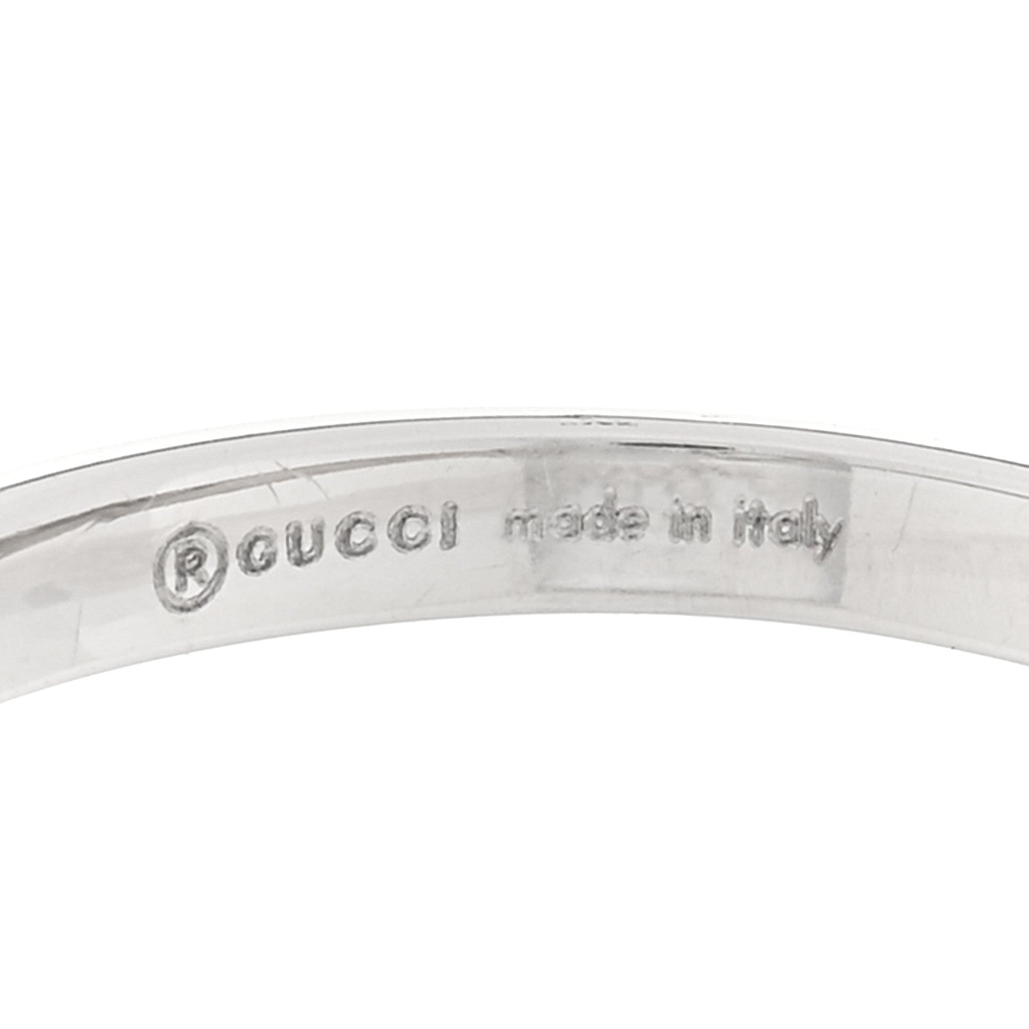 Gucci 18K White Gold Diamond Running Double G Ring 54 6.75 4 of 4