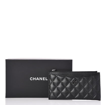 Chanel Iridescent Caviar Quilted Classic Zip Pouch Black 7 of 8