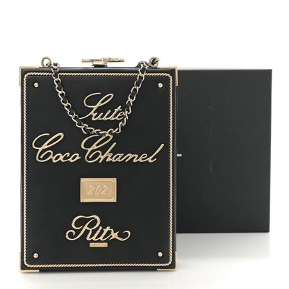 Chanel Lambskin Room Card Minaudiere Evening Bag Black Gold 11 of 11