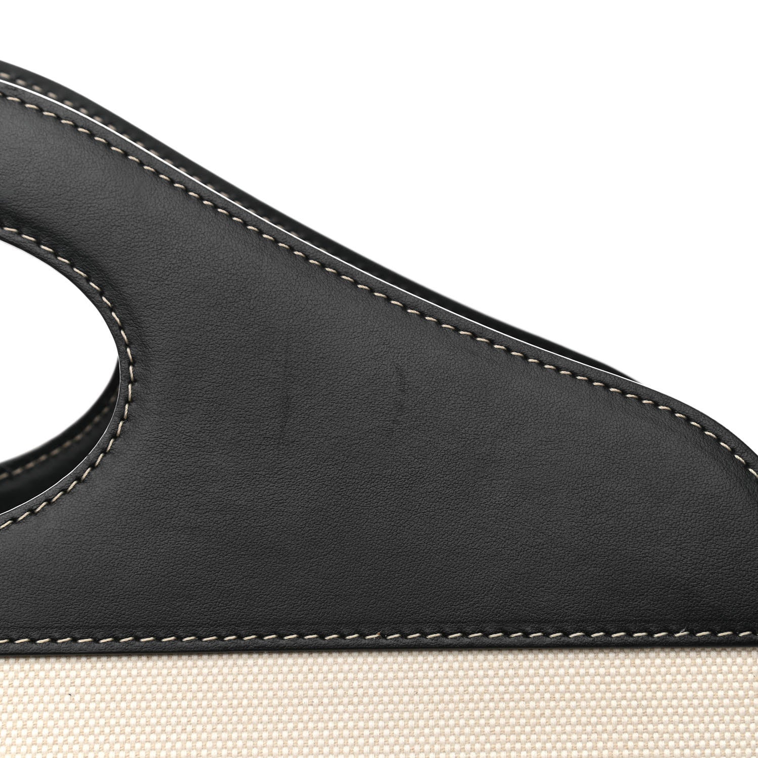 Burberry Canvas Smooth Calfskin Two Tone Medium Pocket Bag Natural Black 10 of 10