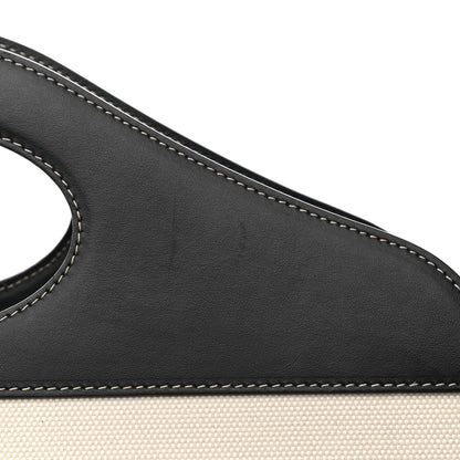 Burberry Canvas Smooth Calfskin Two Tone Medium Pocket Bag Natural Black 10 of 10