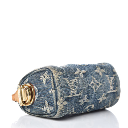 Louis Vuitton Monogram Denim Pochette Speedy PM Key Holder Blue 4 of 9