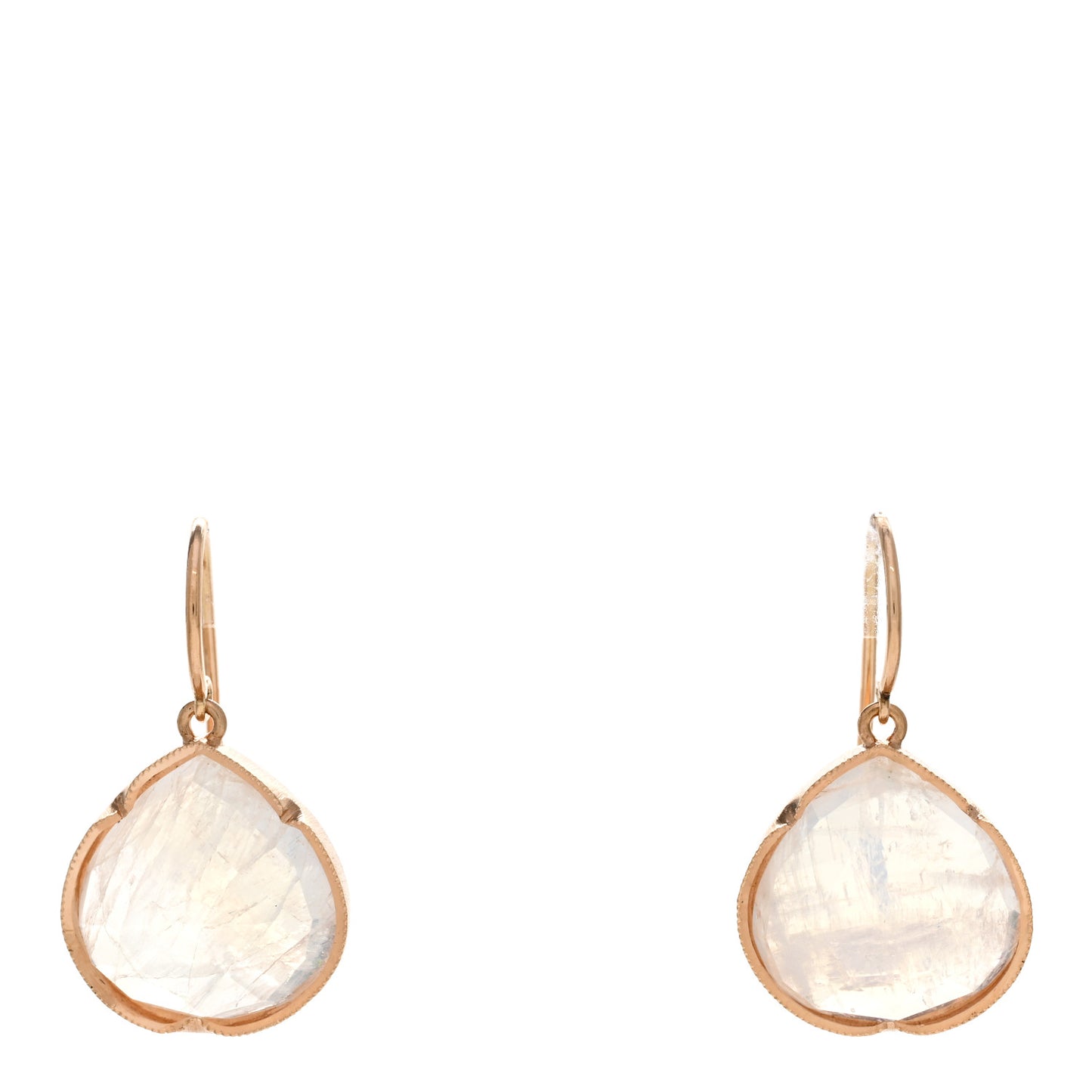 18K Rose Gold Moonstone Large Classic Pear Drop Earrings