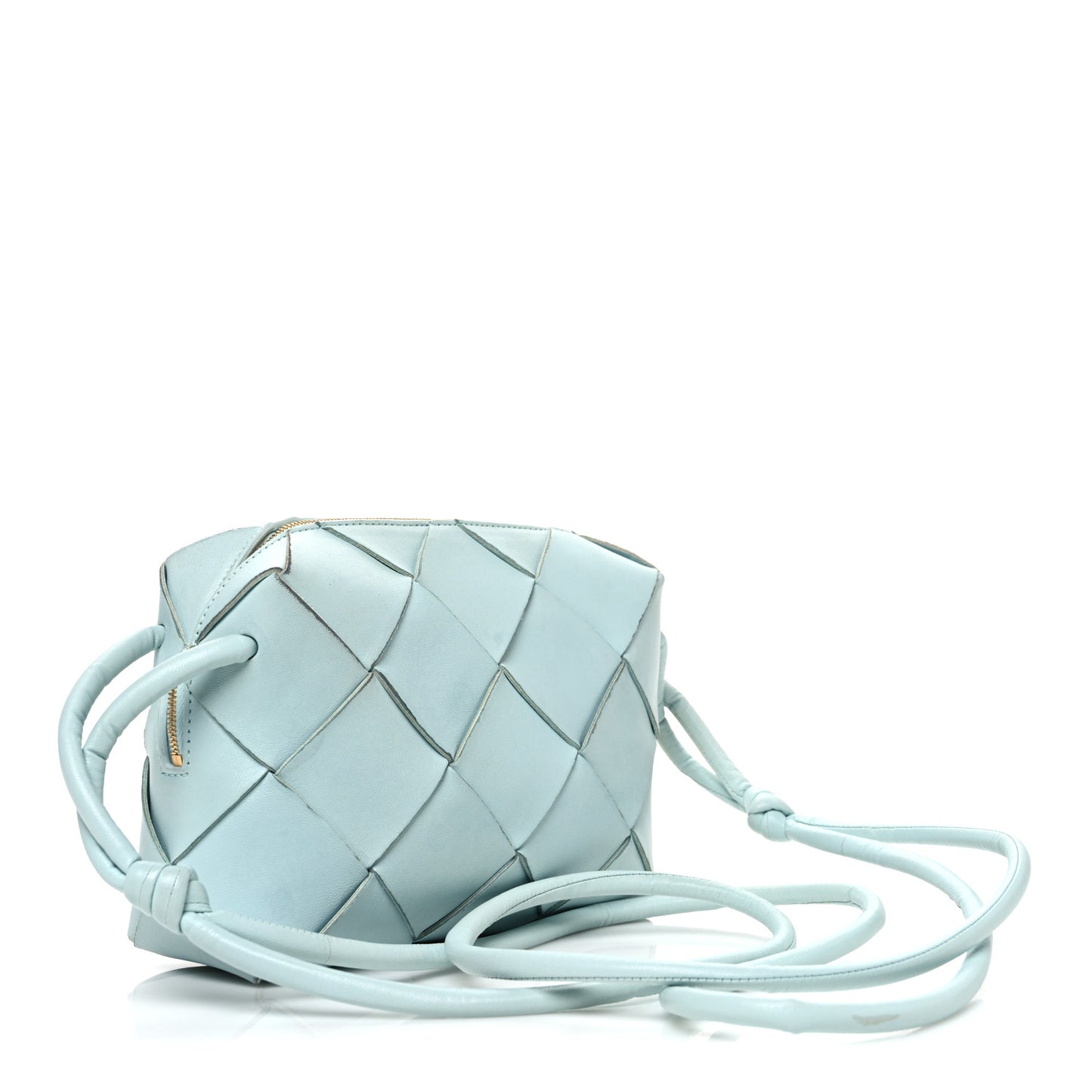 Lambskin Maxi Intrecciato Small Cassette Camera Bag Teal Washed