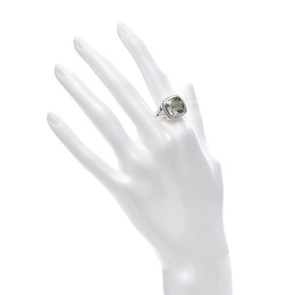 David Yurman Sterling Silver Diamond Prasiolite 11mm Albion Ring 51 5.75 2 of 6
