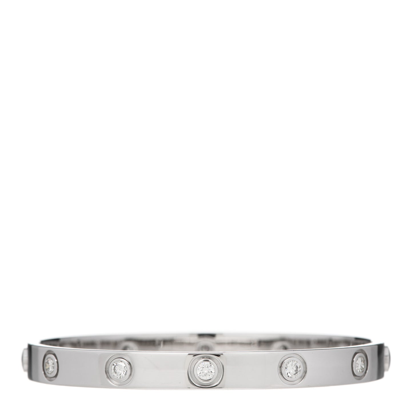 18K White Gold 10 Diamond LOVE Bracelet 16