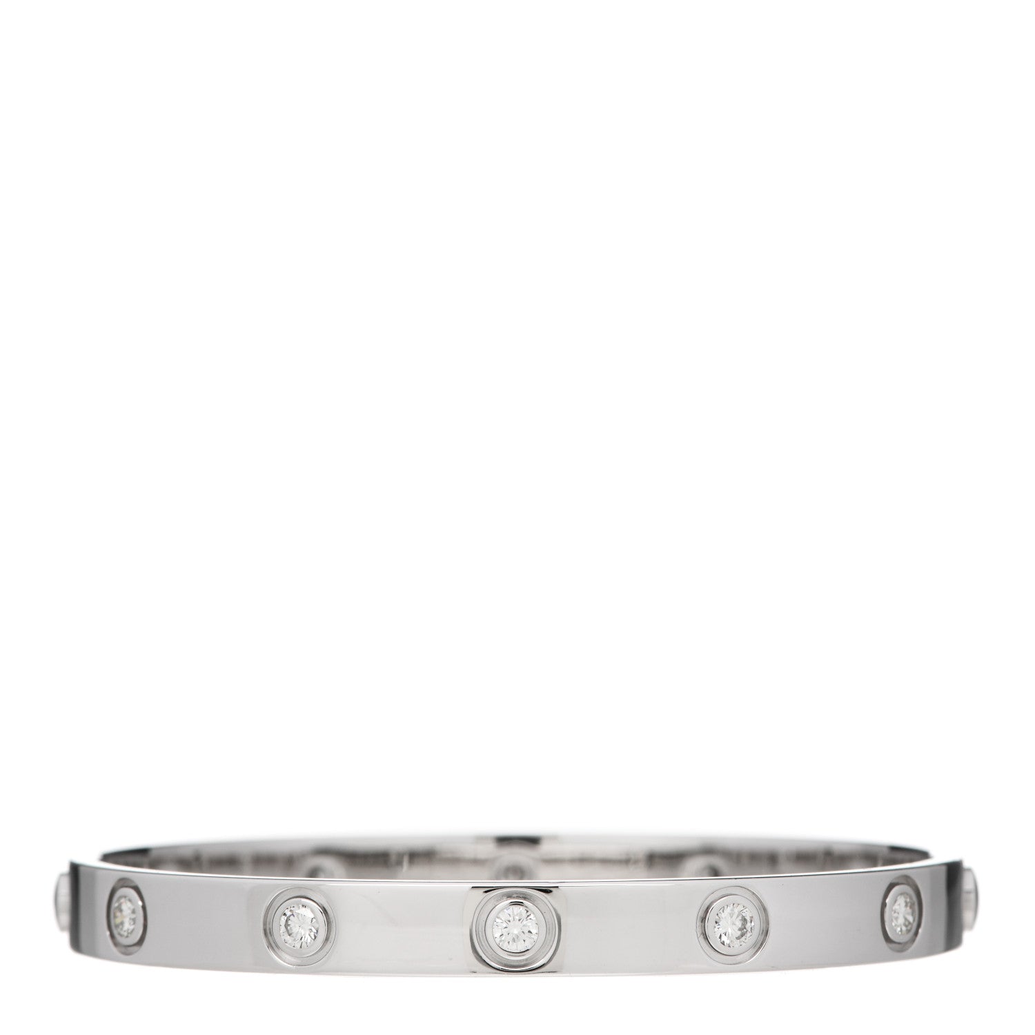 Cartier 18K White Gold 10 Diamond LOVE Bracelet 16 2 of 6