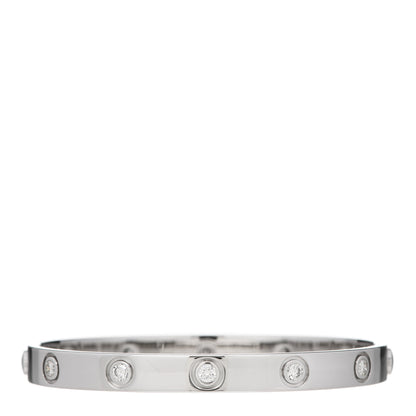 Cartier 18K White Gold 10 Diamond LOVE Bracelet 16 2 of 6