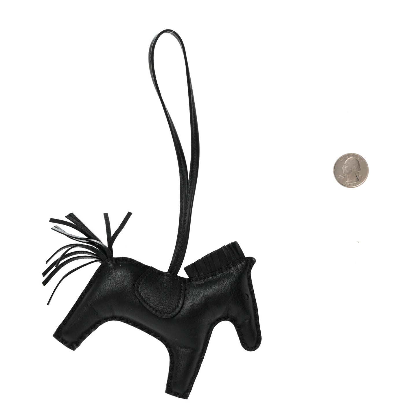 Milo Lambskin Grigri Rodeo Horse Bag Charm MM So Black