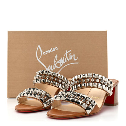Christian Louboutin Calfskin Studded Tina Goes Mad 55 Slide Sandals 37 Cuoio 12 of 12