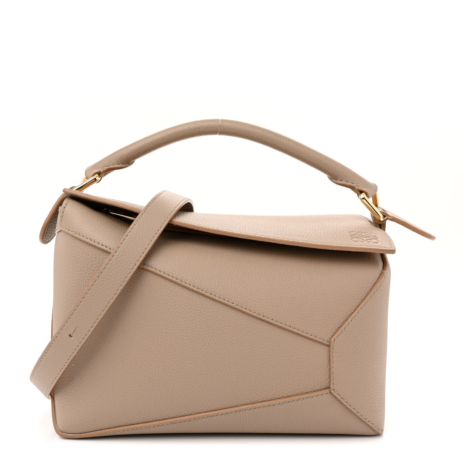 Loewe Grained Calfskin Small Puzzle Edge Bag Sand 1 of 12