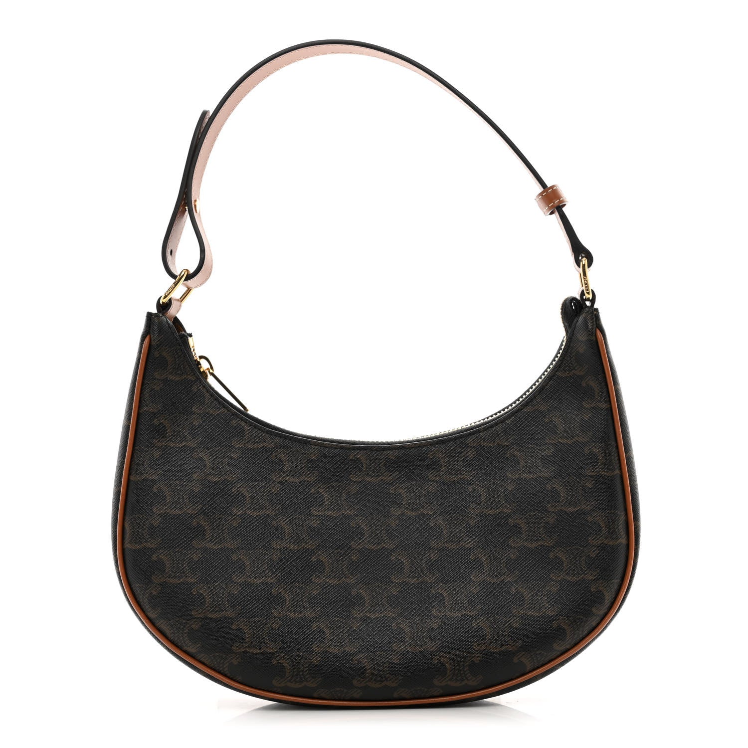 Celine Triomphe Canvas Calfskin Ava Shoulder Bag Tan 1 of 11