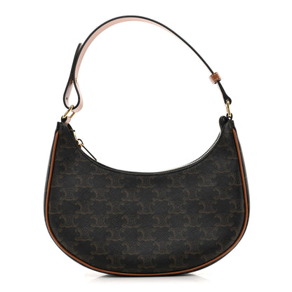 Celine Triomphe Canvas Calfskin Ava Shoulder Bag Tan 1 of 11