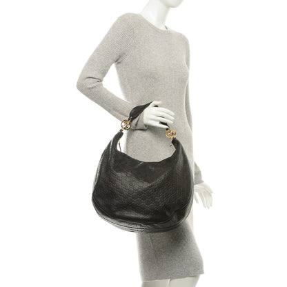 Gucci Guccissima Large GG Twins Hobo Black 2 of 7