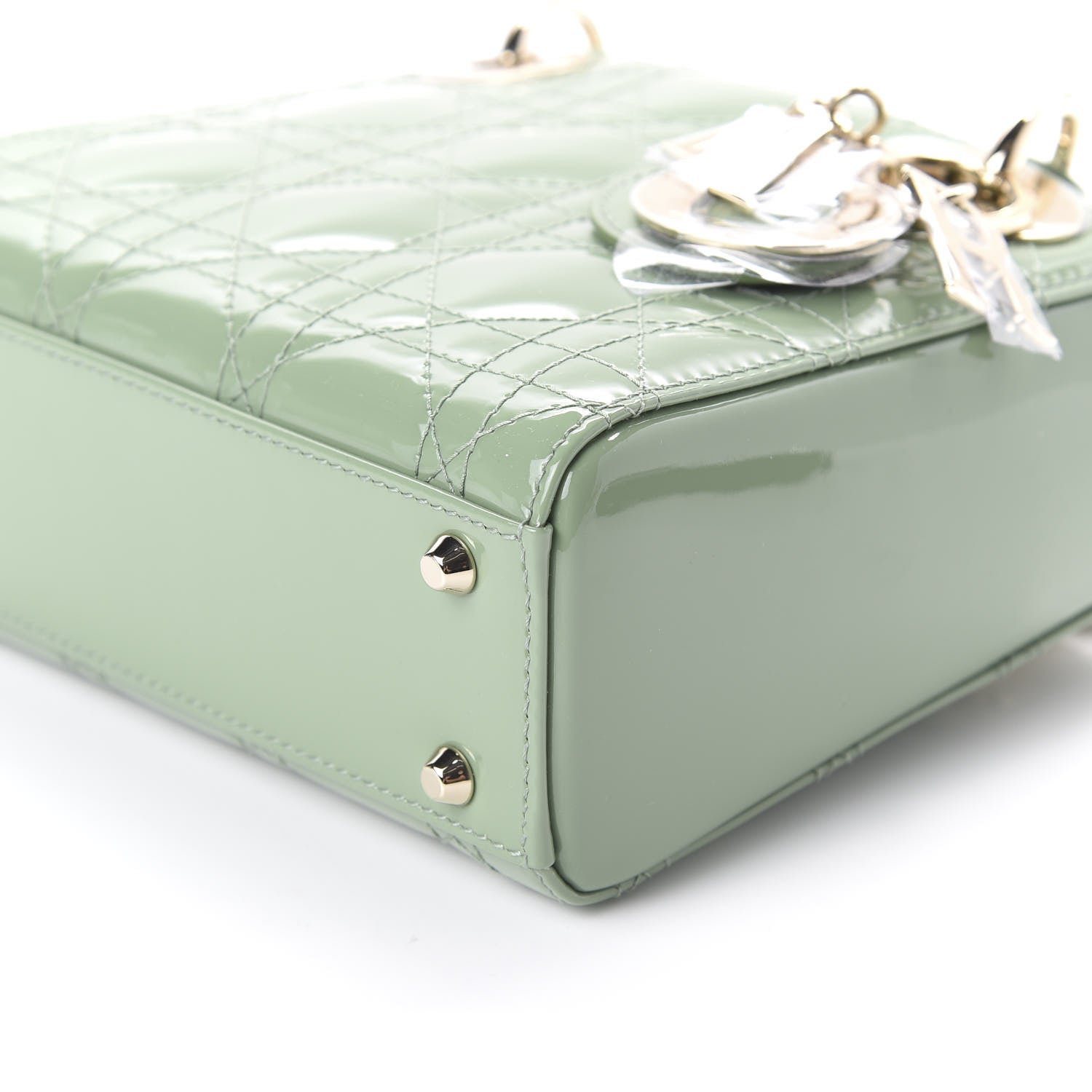Christian Dior Patent Cannage Mini Lady Dior Mint Green 7 of 10