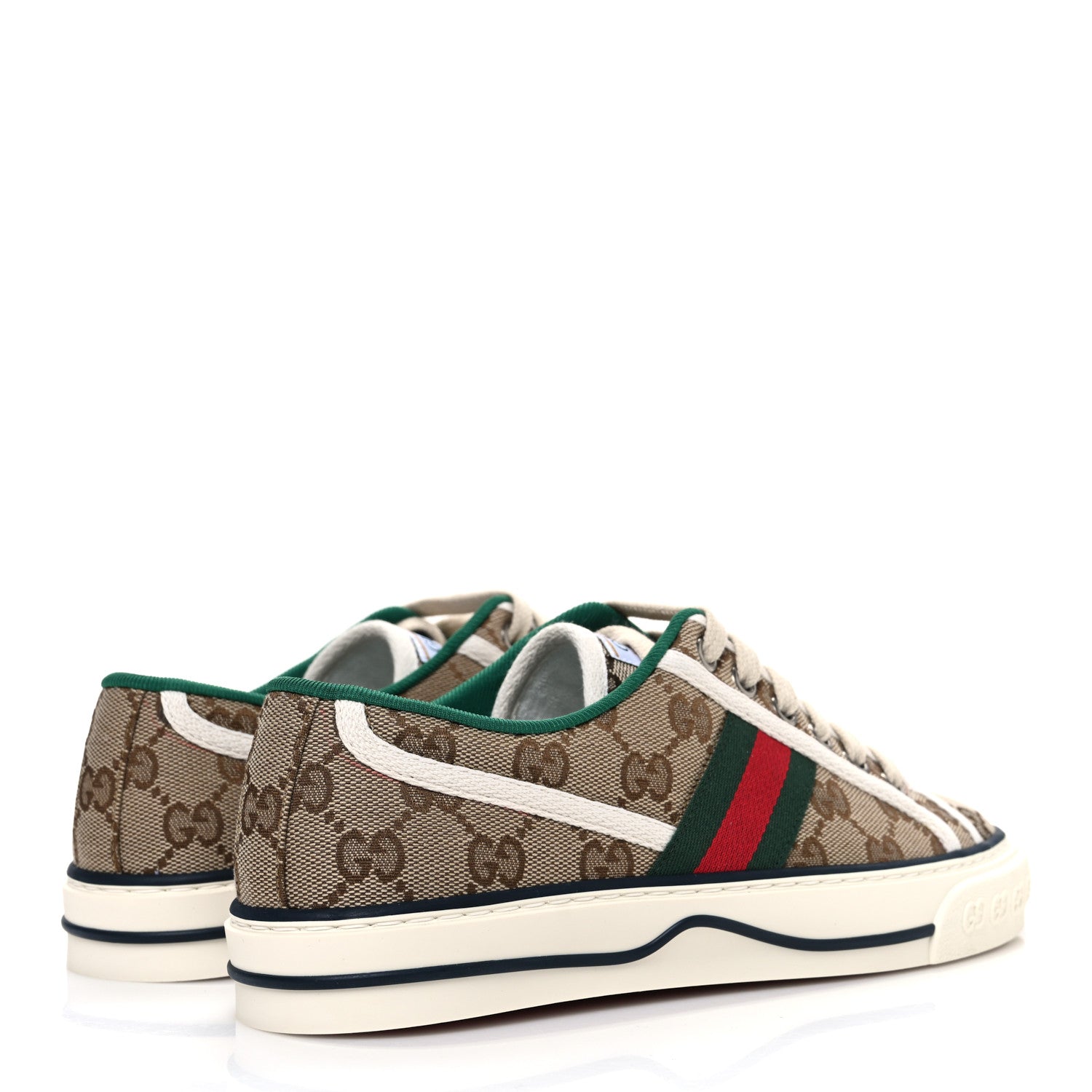 Gucci GG Monogram Web Womens 1977 Tennis Sneakers 37 Beige Ebony Mystic White 5 of 10