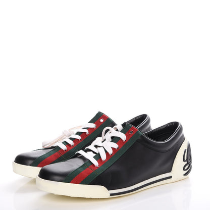 Gucci Calfskin Web Mens Sneakers 7.5 Black 3 of 13