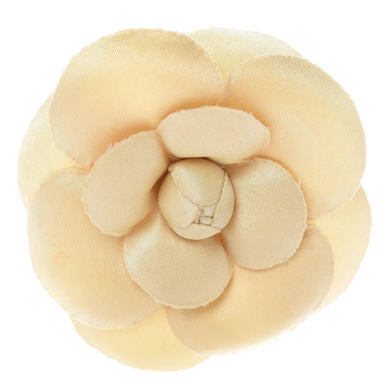 Chanel Crepe Satin Camellia Brooch Pin Beige 1 of 4