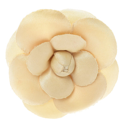Chanel Crepe Satin Camellia Brooch Pin Beige 1 of 4