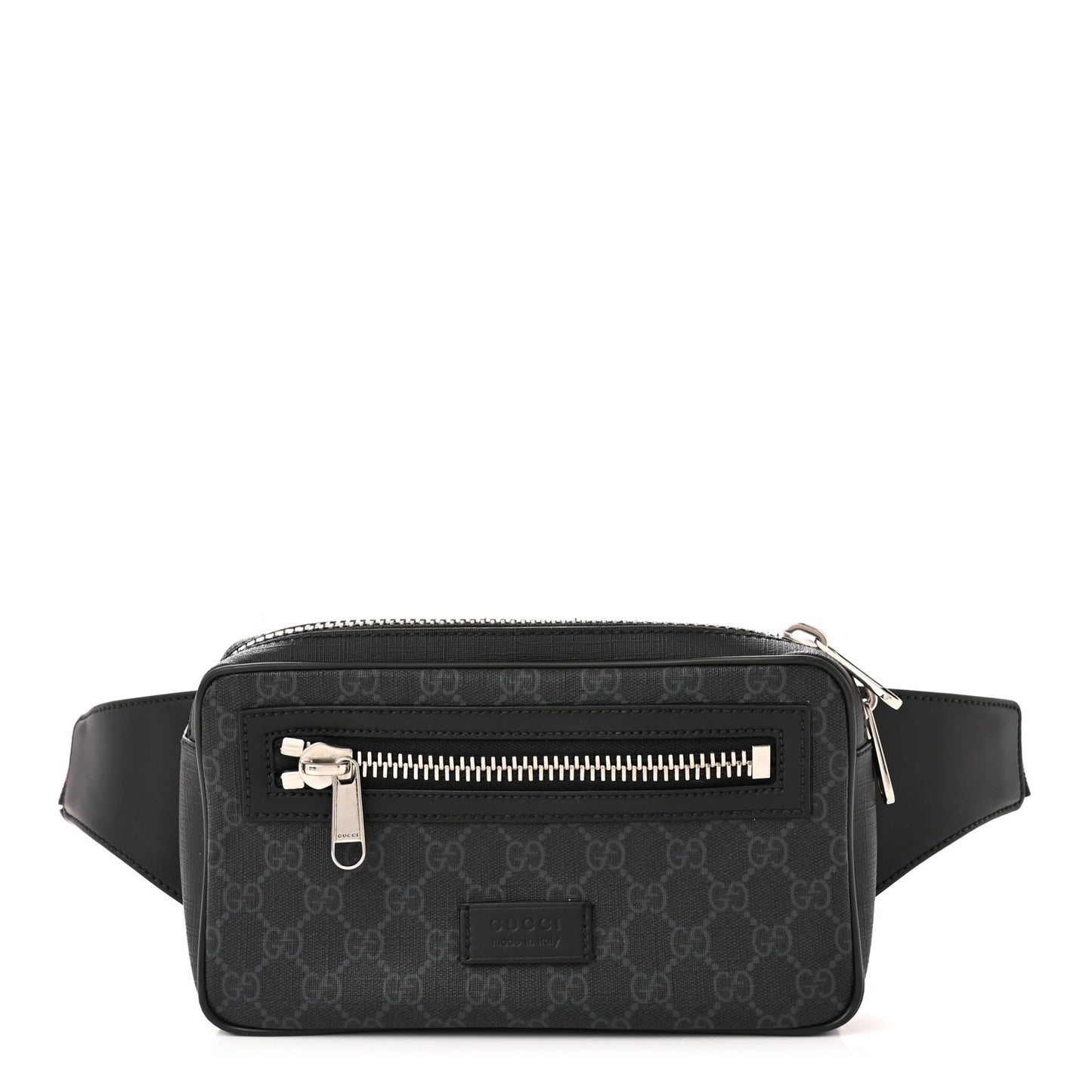 Soft GG Supreme Monogram Web Belt Bag Black Grey