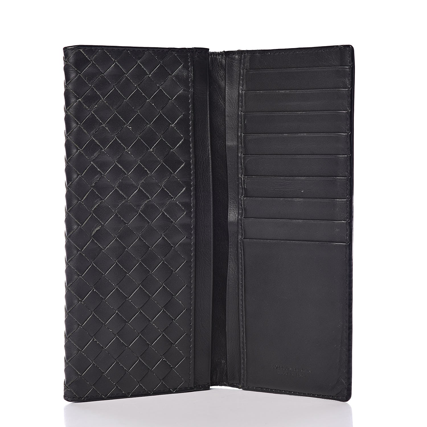 Bottega Veneta Nappa Intrecciato Long Bi-Fold Wallet Dark Grey 6 of 6