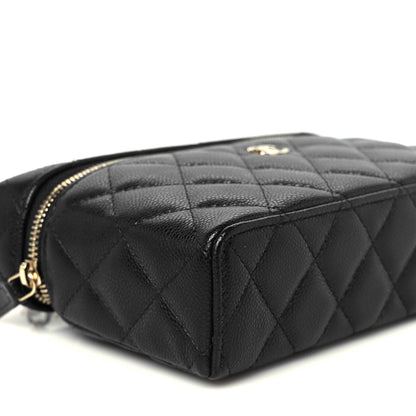 Chanel Caviar Quilted Top Handle Slim Vanity With Chain Black 9 of 11