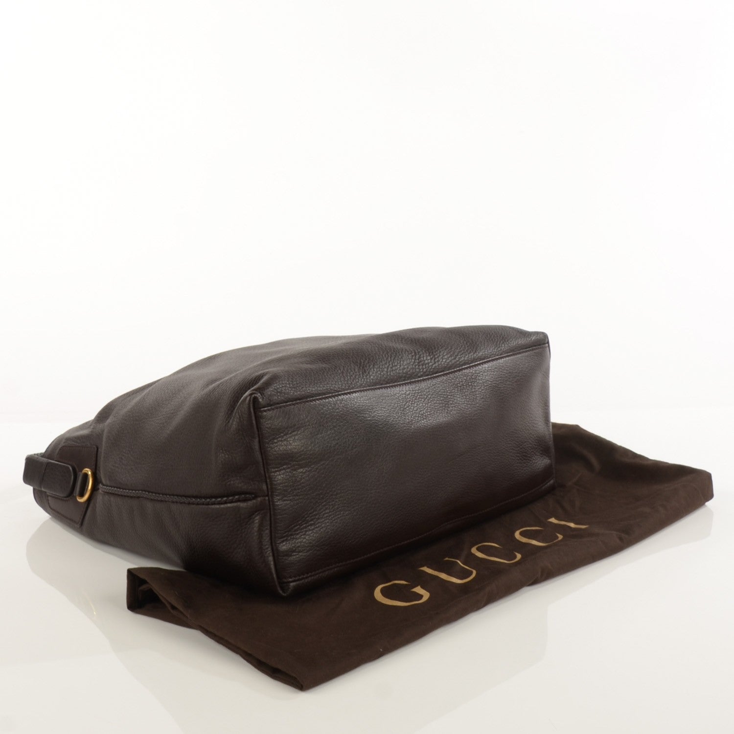 Gucci Deerskin Large Hip Bamboo Hobo Dark Cocoa 4 of 8