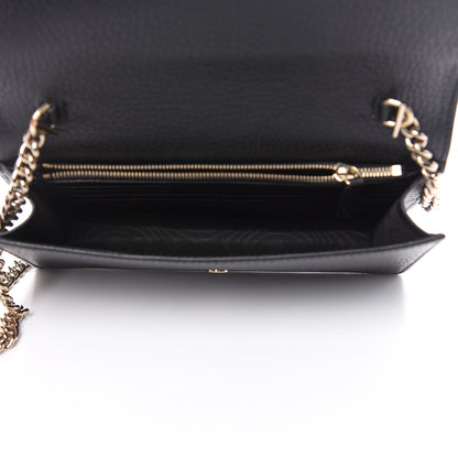 Gucci Dollar Calfskin Interlocking G Chain Wallet Black 5 of 8