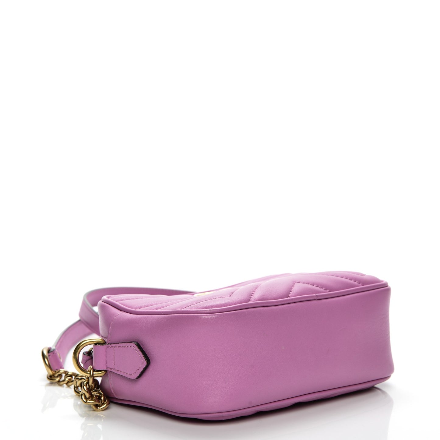 Calfskin Matelasse Mini GG Marmont Chain Shoulder Bag Candy Mousse