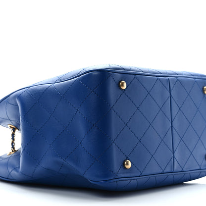 Chanel Calfskin Stitched Egyptian Amulet Drawstring Bag Blue 8 of 9
