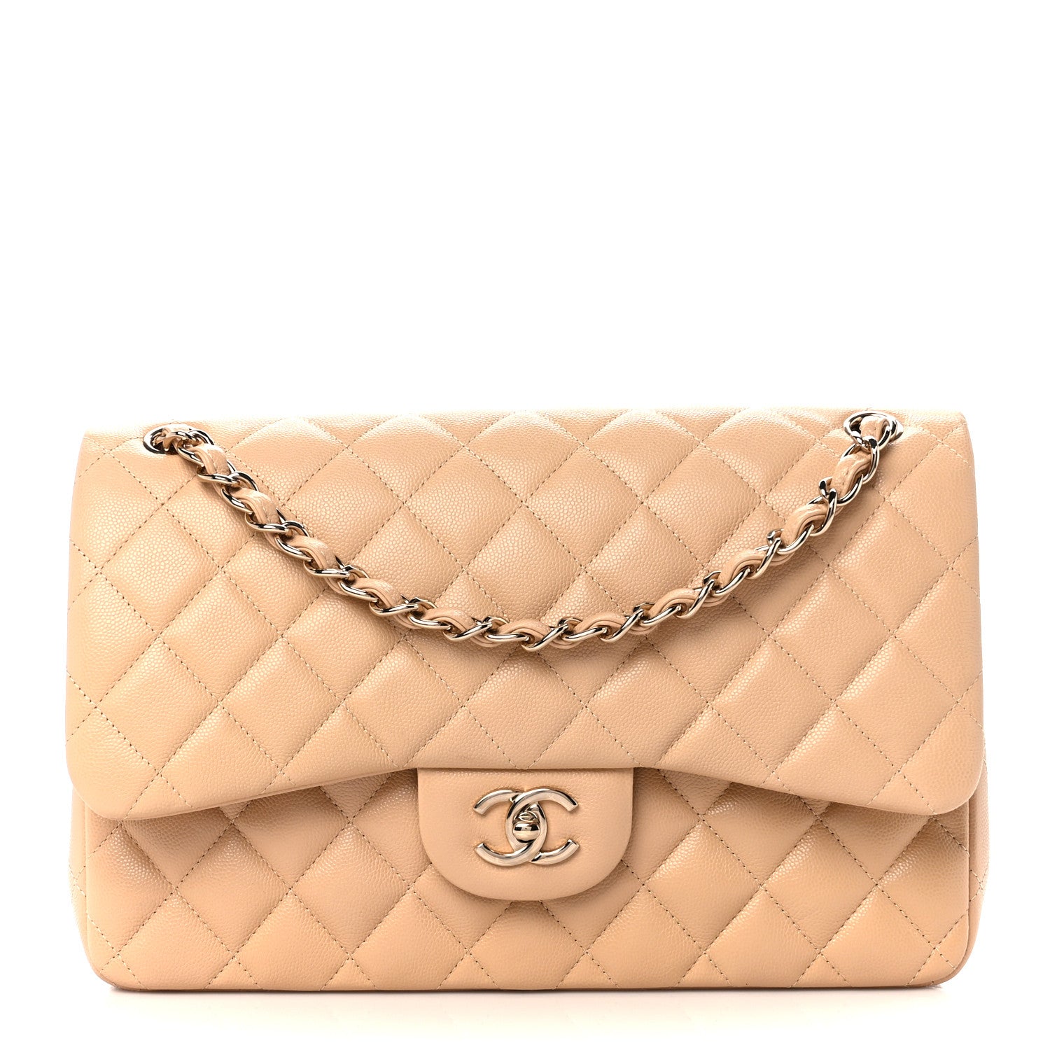 Chanel Caviar Quilted Jumbo Double Flap Beige Clair 1 of 11