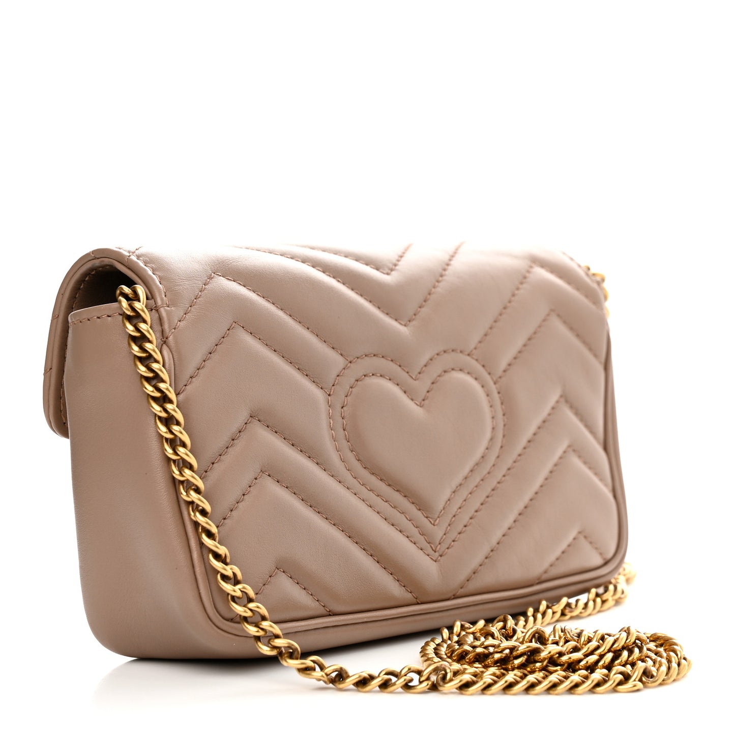 Calfskin Matelasse Super Mini GG Marmont Shoulder Bag Porcelain Rose
