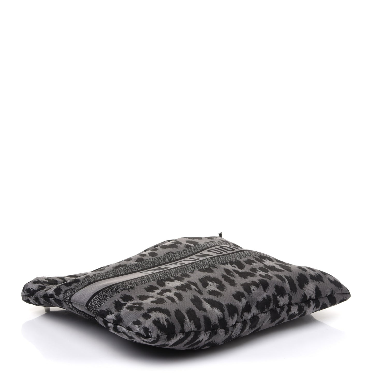 Canvas Embroidered Mizza Diortravel Zipped Pouch Black Grey