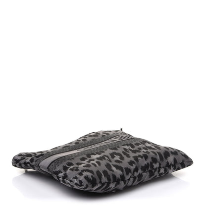 Christian Dior Canvas Embroidered Mizza Diortravel Zipped Pouch Black Grey 4 of 8