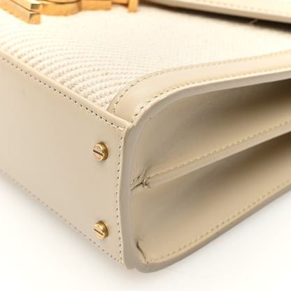 Saint Laurent Canvas Calfskin Mini Classic Monogram Cassandra Top Handle Beige Cream 9 of 9
