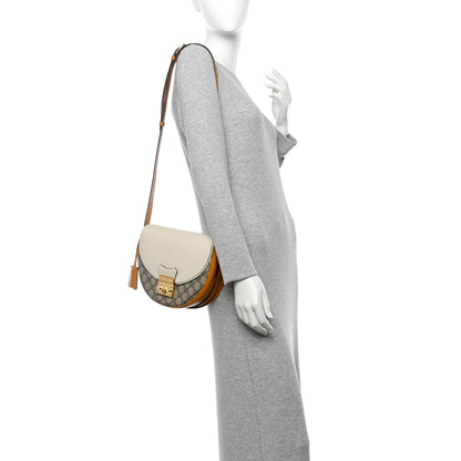 Gucci GG Supreme Monogram Calfskin Small Padlock Messenger Shoulder Bag Beige Mystic White Sun Oil 2 of 11