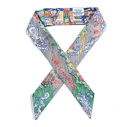 Hermes Silk Pantin City Twilly Vert Gris Multicolor 1 of 4