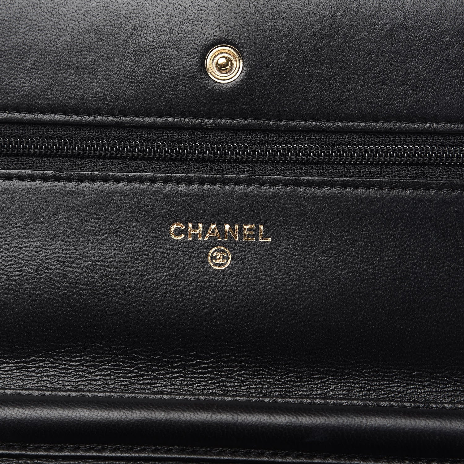 Chanel Lambskin Quilted Wallet On Chain WOC Black 5 of 12