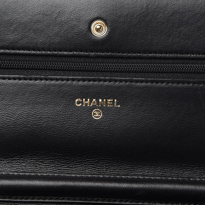 Chanel Lambskin Quilted Wallet On Chain WOC Black 5 of 12