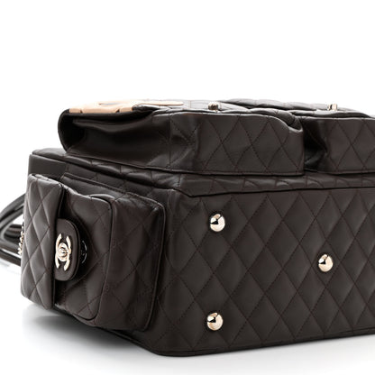 Chanel Calfskin Quilted Large Cambon Multipocket Reporter Brown Beige 9 of 10