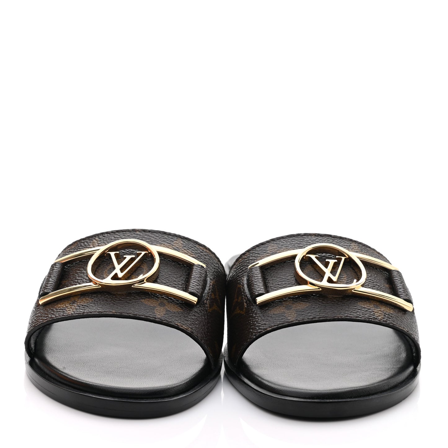Patent Monogram Lock It Flat Mules 38